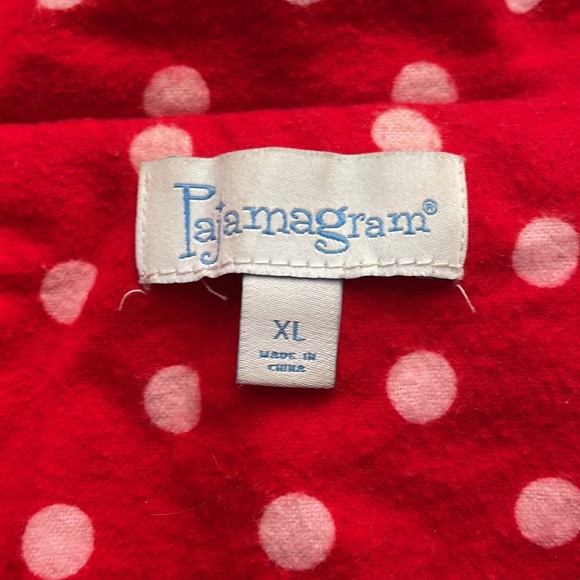 Pajamagram red with white polka dot flannel boyfriend pajamas - Picture 2 of 6
